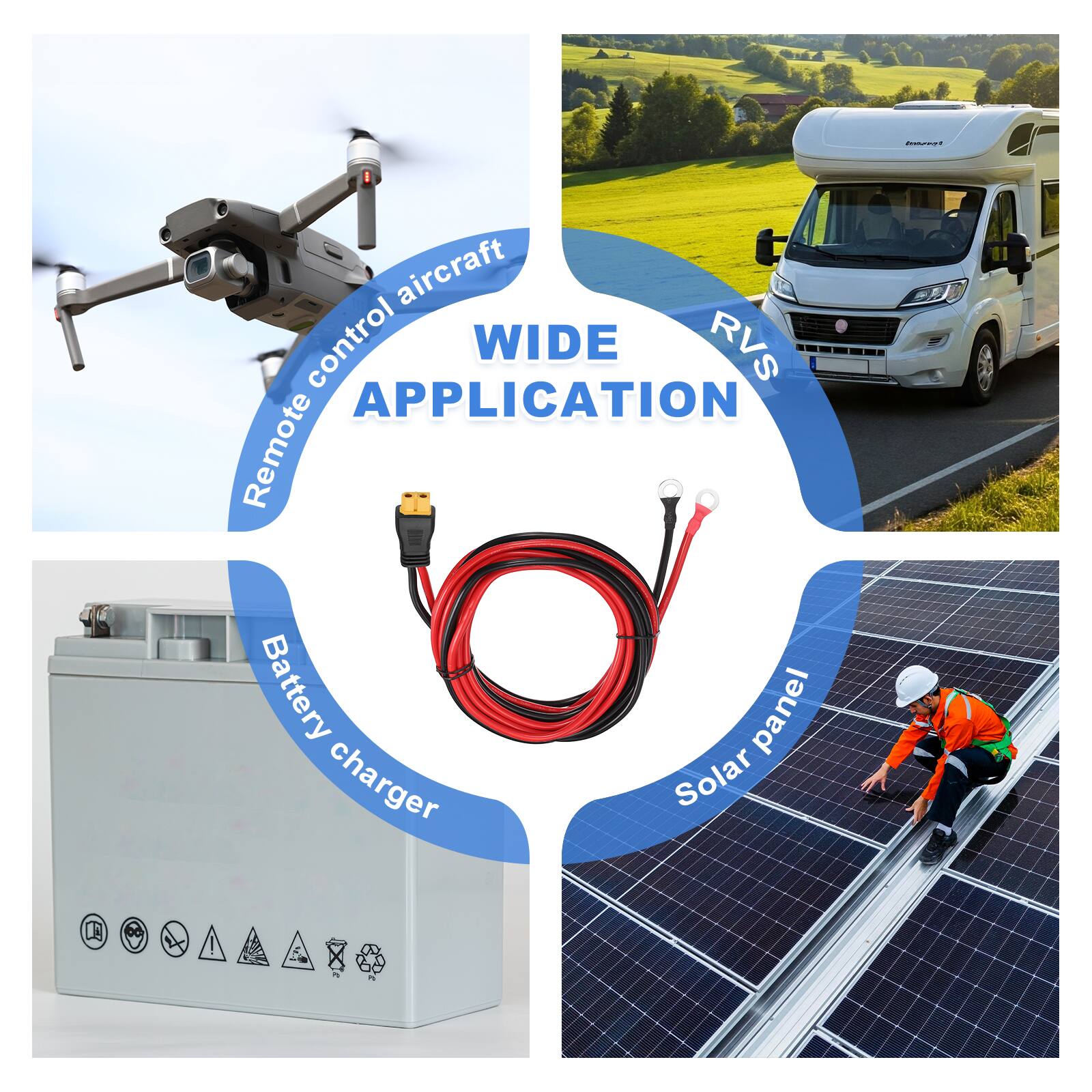 CCNd aircraft control WIDE RVS APPLICATION Remote Battery panel charger Solar