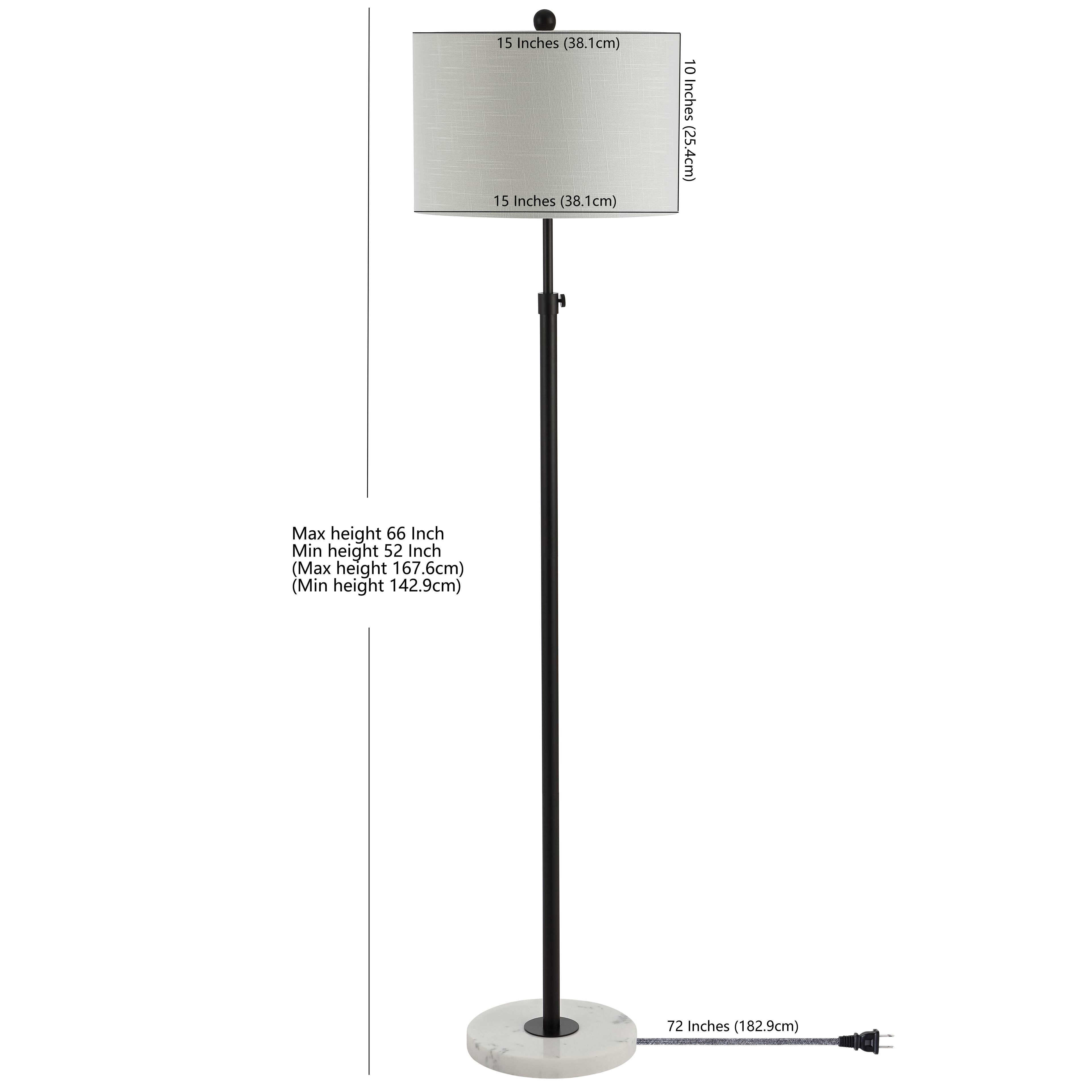 15 Inches (38.1cm)  
10 Inches (25.4cm)  
Max height 66 Inch (Max height 167.6cm)  
Min height 52 Inch (Min height 142.9cm)  
72 Inches (182.9cm)