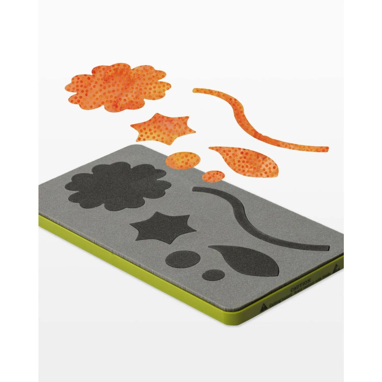 Angle. AccuQuilt - AccuQuilt GO! Round Flower Die – Appliqué Flower Shapes with Stem, Leaf & Centers - Multicolor.