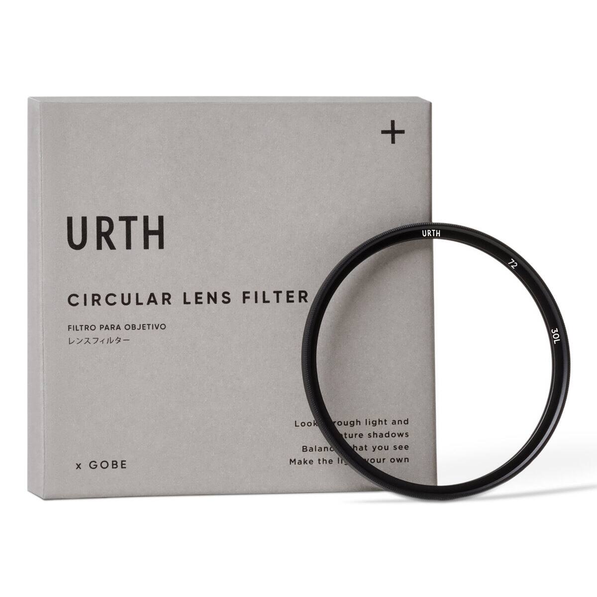 URTH  
CIRCULAR LENS FILTER  
FILTRO PARA OBJETIVO  
レンズフィルター  

URTH x GOBE  

Look through light and nurture shadows  
Balance what you see  
Make the light your own  

72  
30L