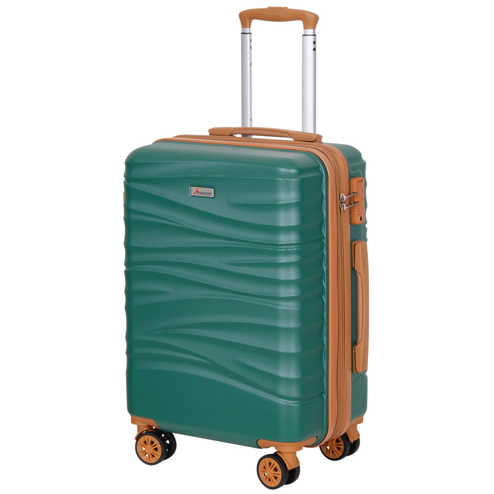 DORLUKFU- Expandable 22x14x9 Airline Approved 21" Carry On Luggage,Hardshell Suitcase with Double Spinner Wheels for 20% More- Green
