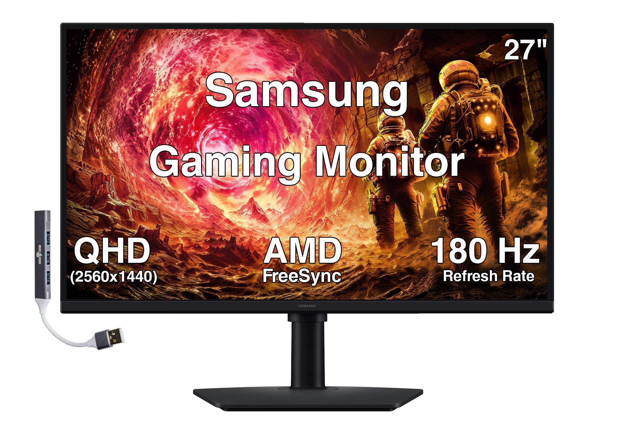 27" Samsung Gaming Monitor I QHD (2560x1440) AMD FreeSync 180 Hz Refresh Rate
