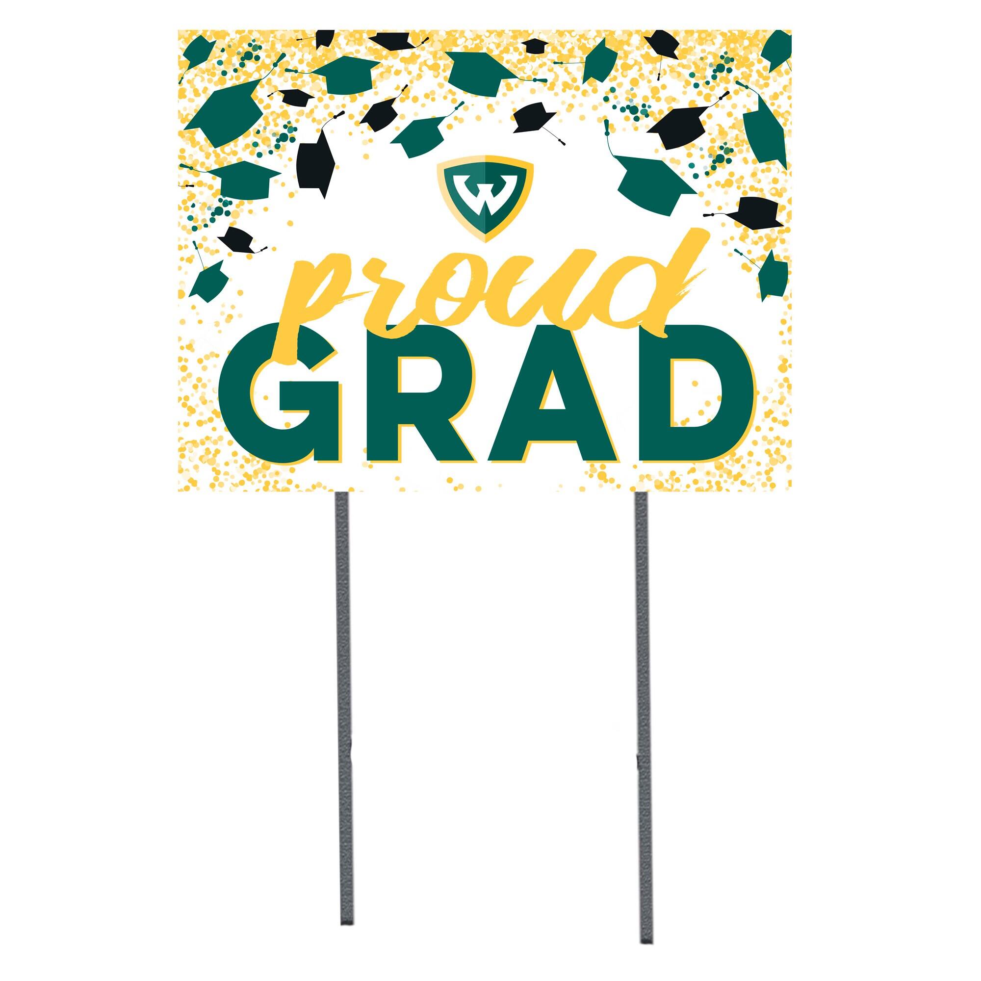 Wayne State Warriors 18" x 24" Proud Grad Yard Sign