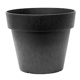 Tierra Verde - Baritone Planter, Indoor Outdoor Self Watering Pot, 18"W x 16"H - Black
