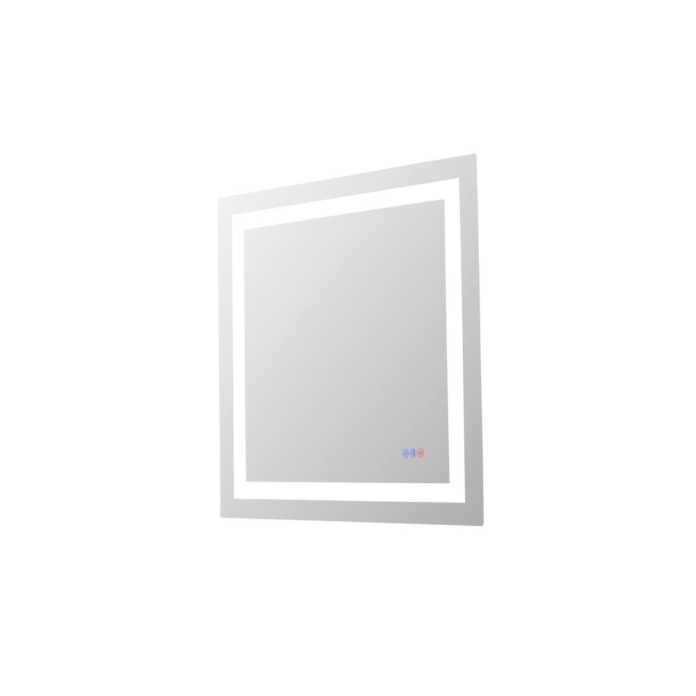 Left. Elegant Kitchen and Bath - Riven 30X30 Led Mirror, Adjustable Color 3000K/4200K/6400K - White.