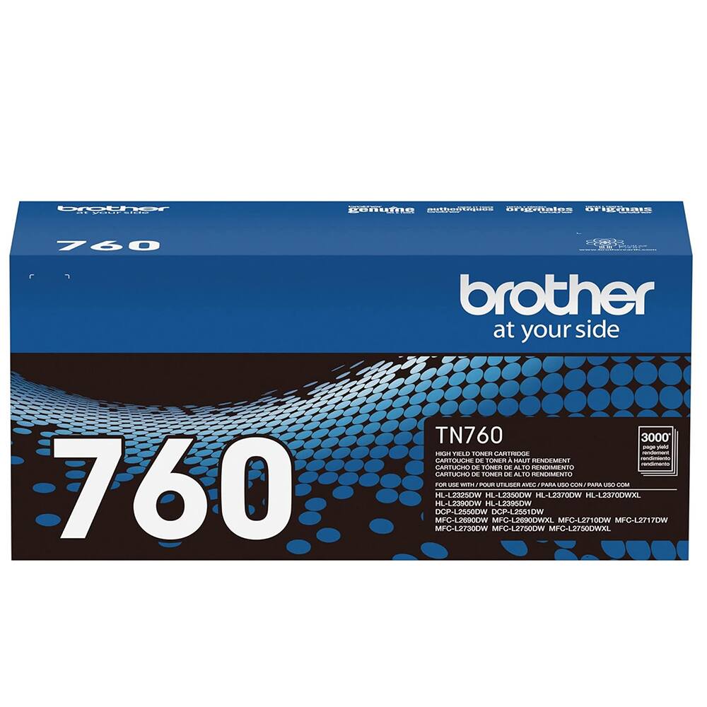 Drther : POO idIC Conuma 0070el ORiCOORs 760 brother at your side 760 TN760 3000' -hn ic HIM THLD TONER CARTRIDGE - CARTOLICHE IM TONER A RENDEMENT endiniants HAUT renumannto CARTUCHO DE TONER DE ALTO HENDIMIENTO CARTUCHO DE TONER DE ALTO RENDIMENTO FOR LSE WITH POUR TLR AVEC PARA uSO CON PARA USO COM HL-L2325DW HL-L2350DW HL-L2370DW HL-L23700WXL HL-L2390DW HL-L2396DW DCP-L2550DW DCP-L2551DW MIFG-L2690DW MFG-L2690DWXL MFC-L2710DW MFC-L2717DW MFC-L2730DW MFC-L2750DW MFC-L2750DWXL