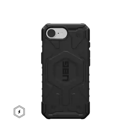 Front. UAG - Pathfinder Case with Magsafe for Apple iPhone 16e - Black.