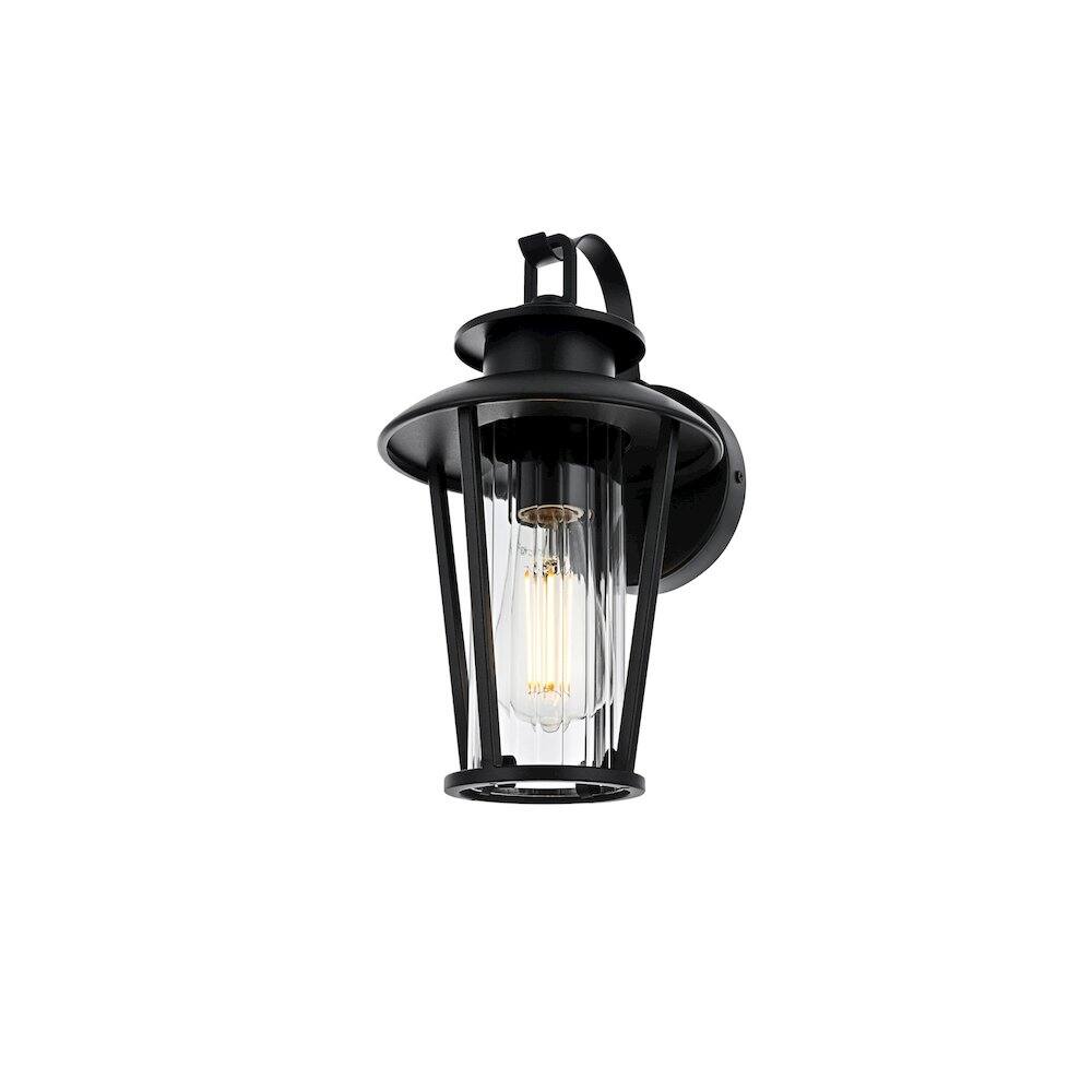 Left. Elegant Lighting - Wensley 7 inch Outdoor Pendant in Black - Black.