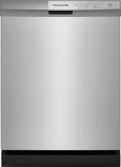 Frigidaire - 24" Front Control Built-In Plastic Tub Dishwasher with DishSense Sensor Technology, 54 dBA - Stainless Steel