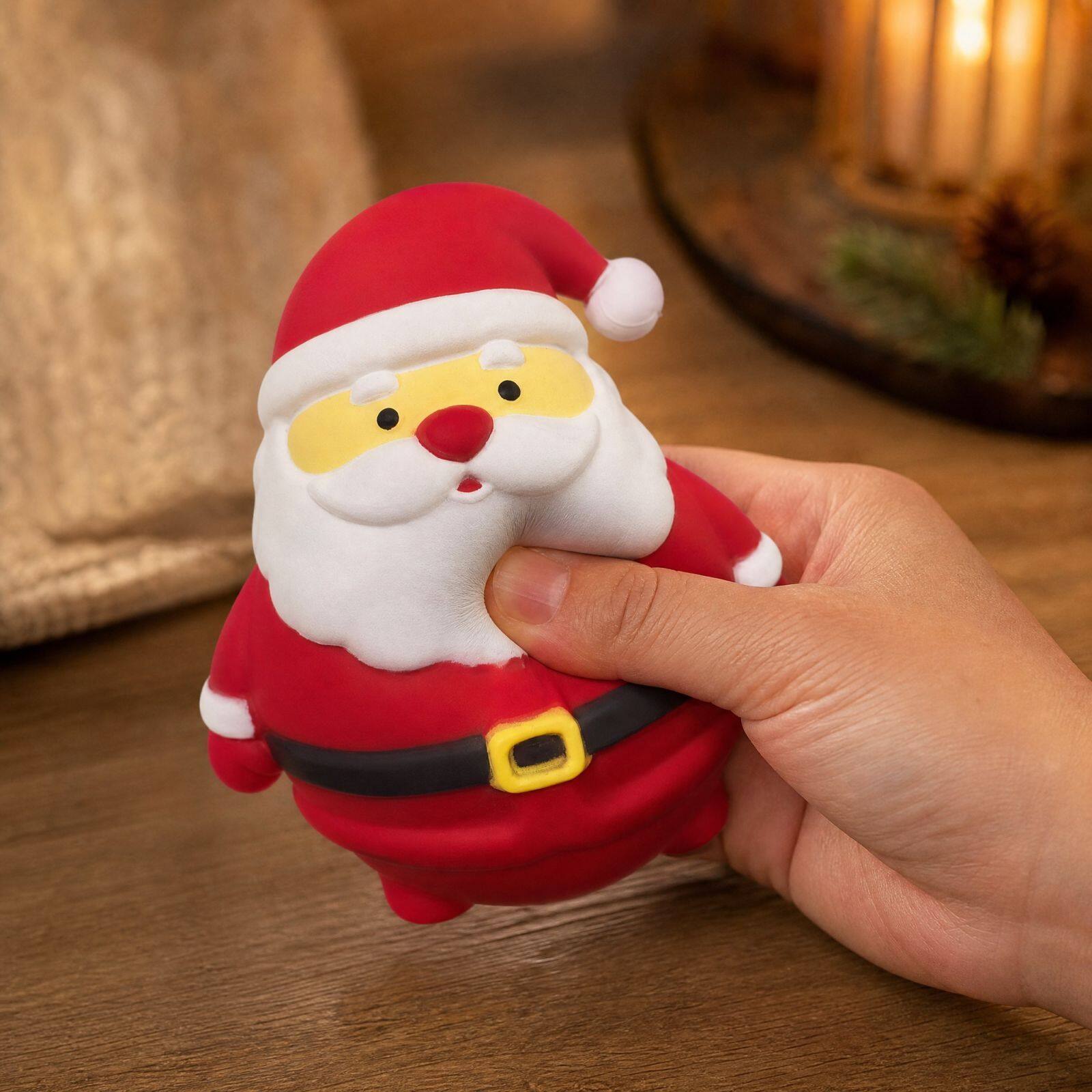 Alt View 1. Link - Link Christmas Santa Claus Squishy Toy, Stress Relief Fidget, Cute Holiday Squeeze Sensory Toy, Stocking Stuffer - Multicolored.