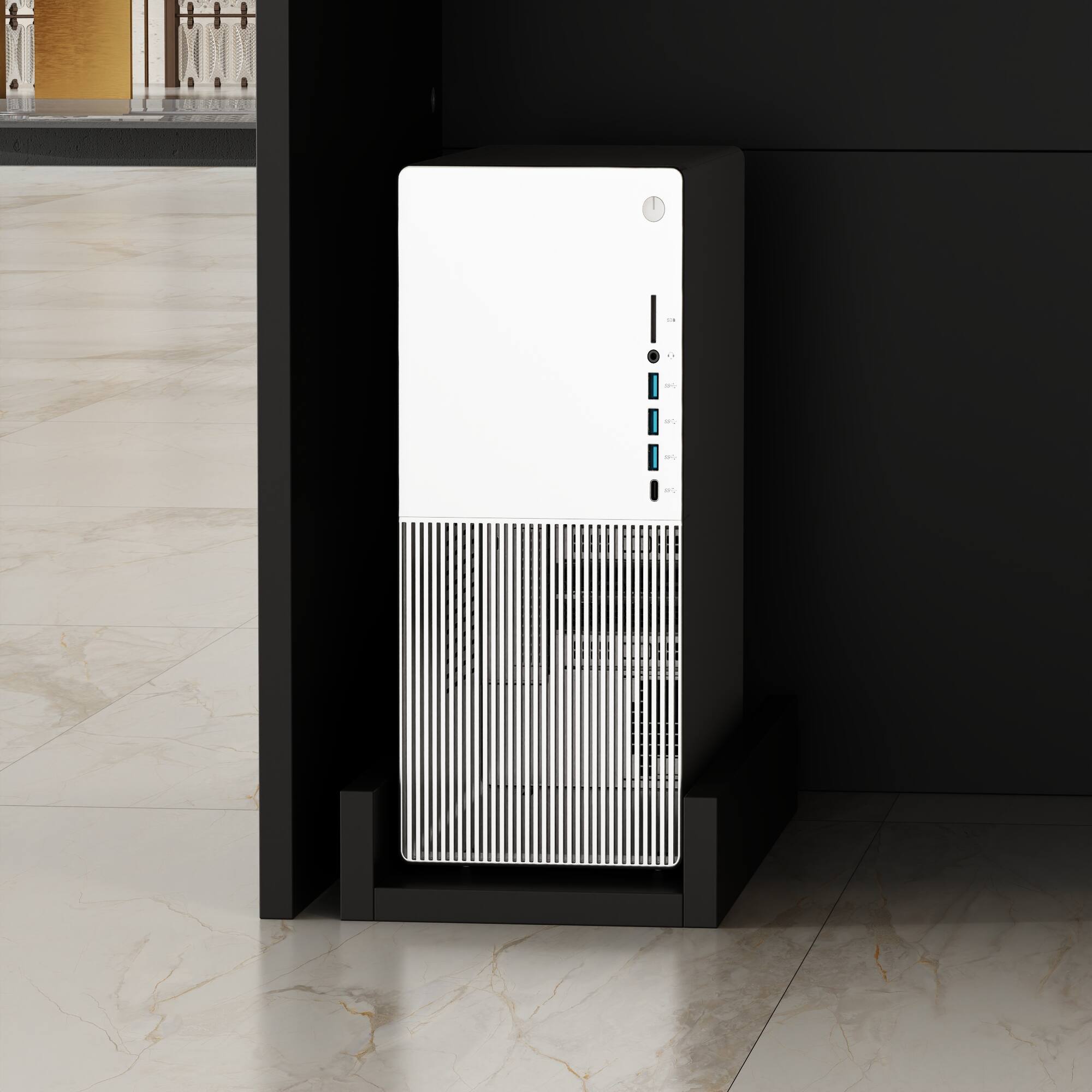 Alt View 6. Famapy - Famapy Modern Office Reception Desk: Functional Storage, Sleek Design for Workspaces - Black.