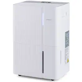 Costway - 74 Pints Dehumidifier for Home 6000 Sq.Ft Dehumidifier with Auto/ 24H Timer - White