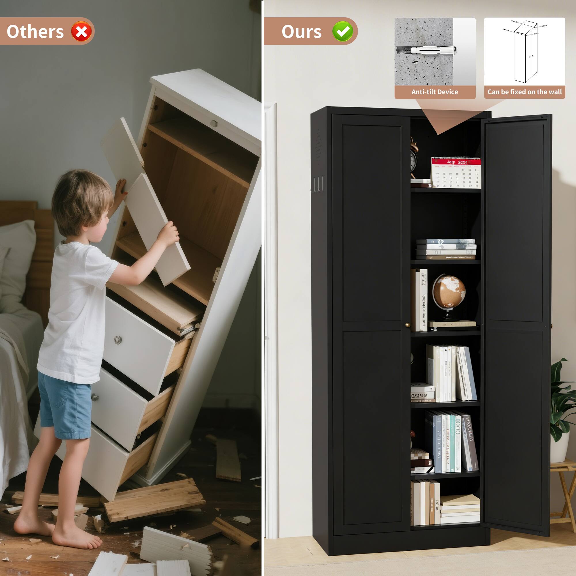 Others x Ours Anti-tilt Device Can be fixed on the wall