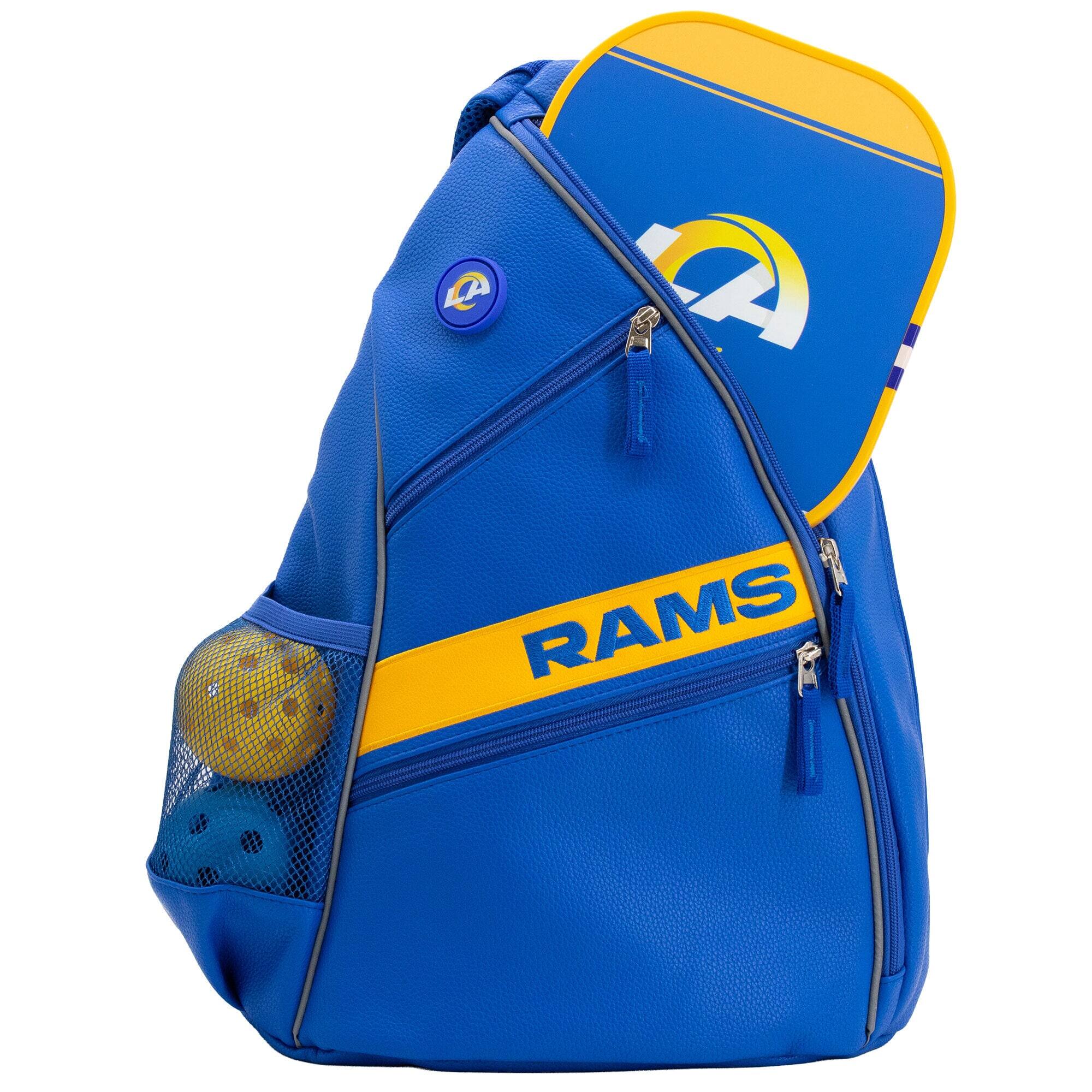 Front. Team Golf - Los Angeles Rams Embroidered Team Pickleball Backpack - Multicolor.