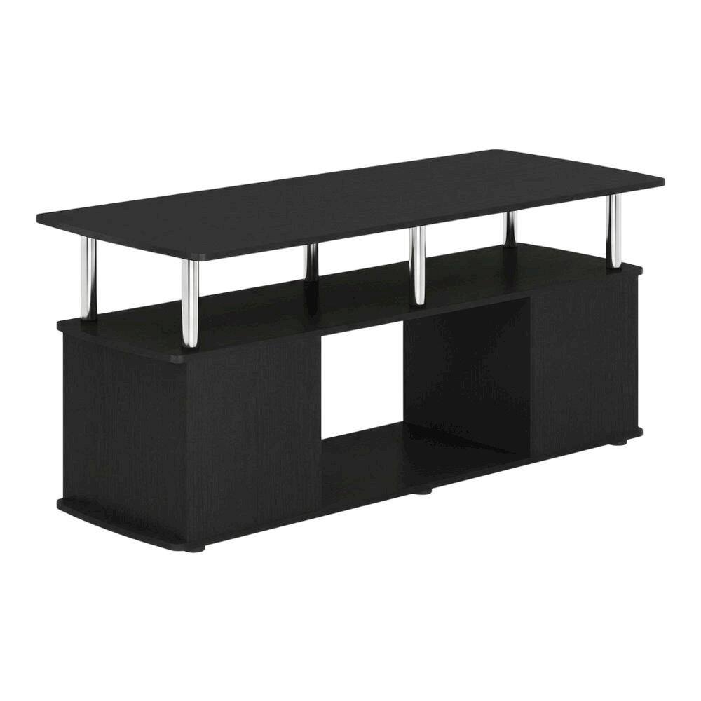 Left. FurniFact - Dark Americano TV Stand for TVs up to 50 Inches with Open Shelves - Dark Americano.