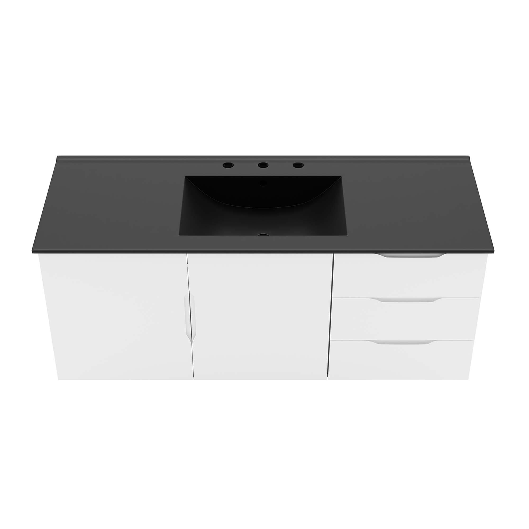 Alt View 4. Modway - Vitality Bathroom Vanity Basin Included by Modway - White Black.