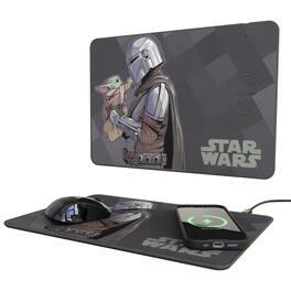Keyscaper - Star Wars: The Mandalorian Color Block 15-Watt Wireless Charger and Mouse Pad - Grogu and Din Djarin