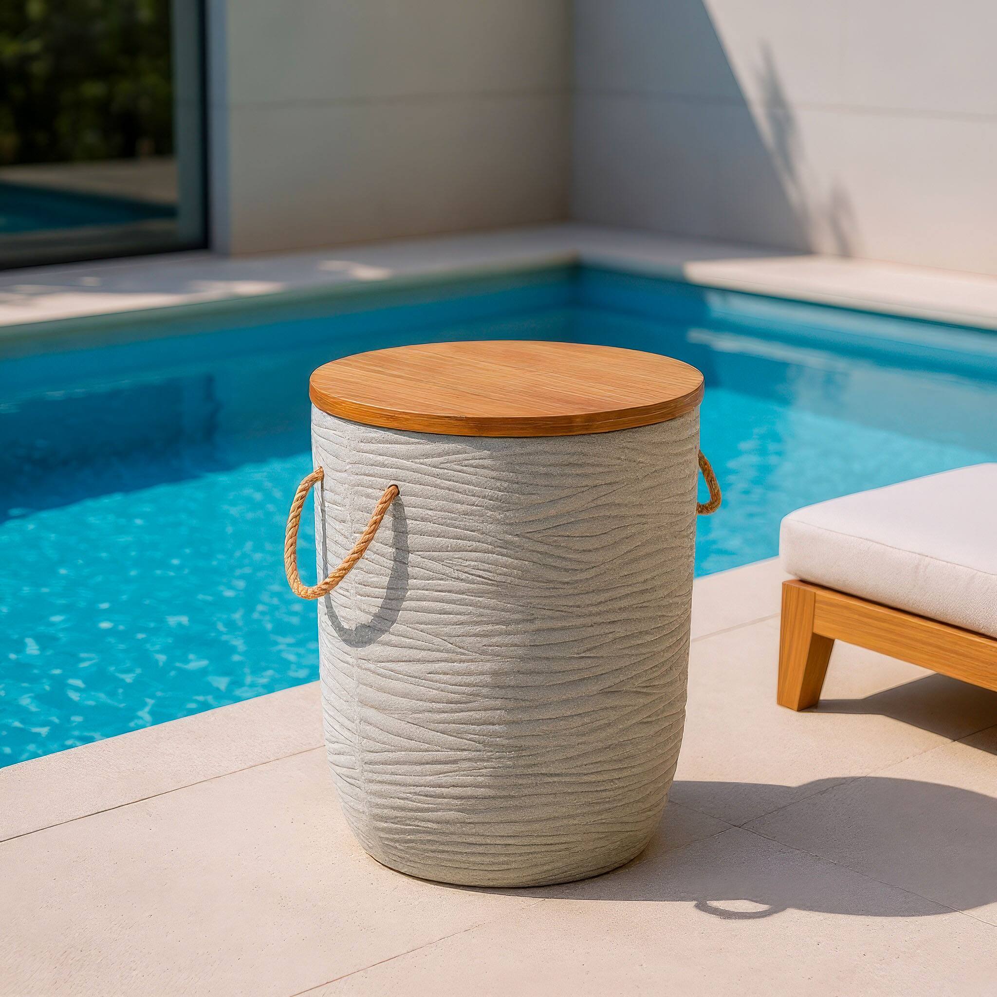 Angle. Hivvago - Biban Side Table Natural & Gray - Natural & Gray.