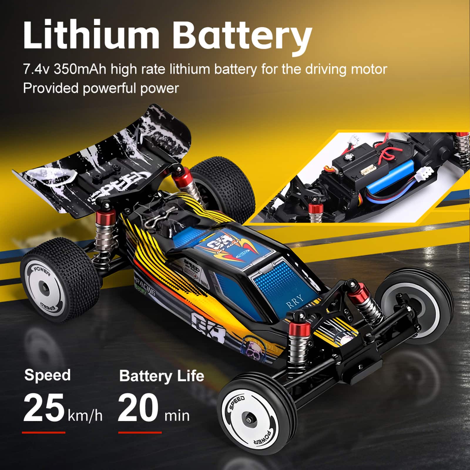 Topteng WLtoys 244016 1:24 Scale RC Car 2.4Ghz 2WD High Speed, 3