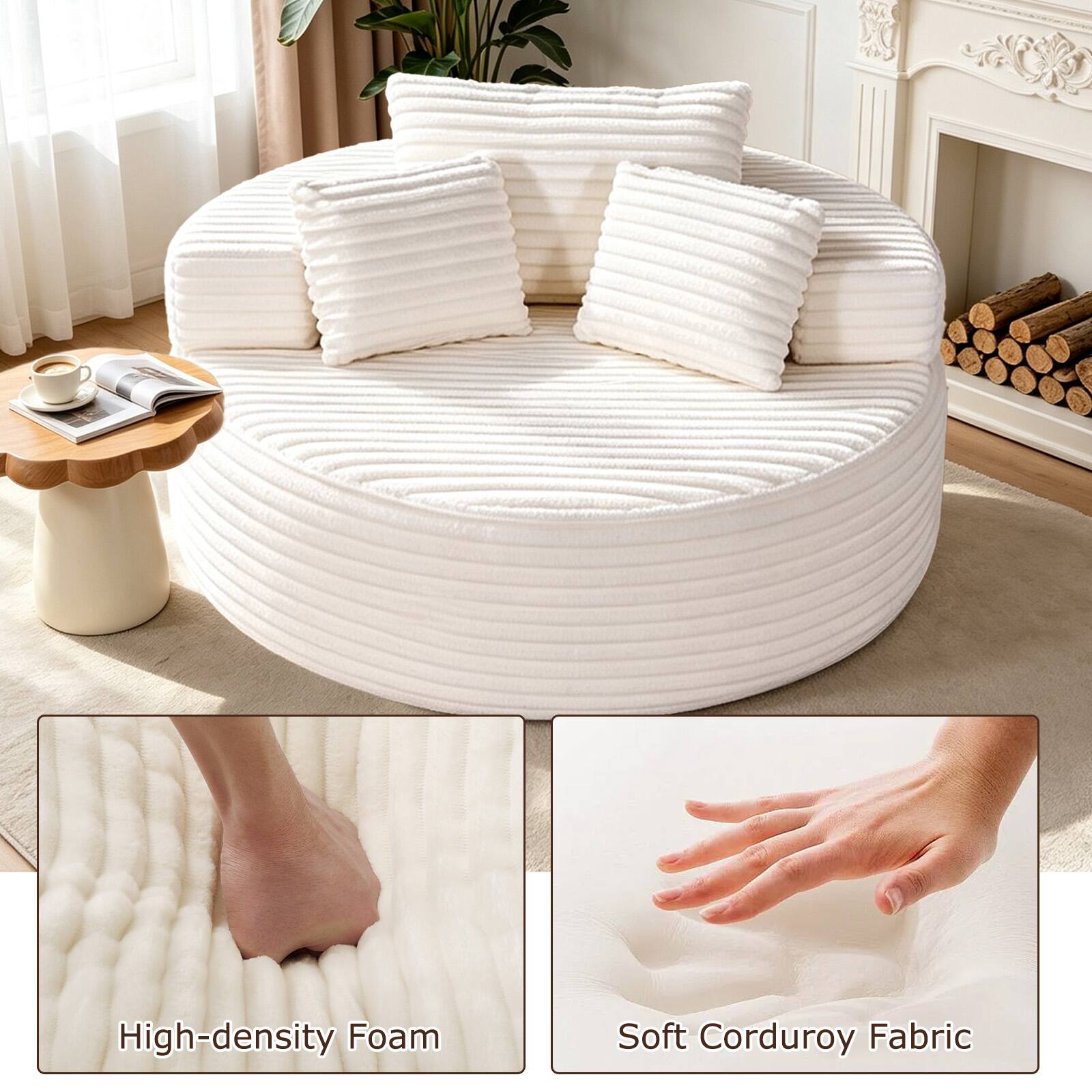 High-density Foam  
Soft Corduroy Fabric