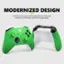 The text on the image reads: "Modernized Design: Sculpted surfaces and refined geometry for enhanced comfort and effortless control during gameplay. Xbox."