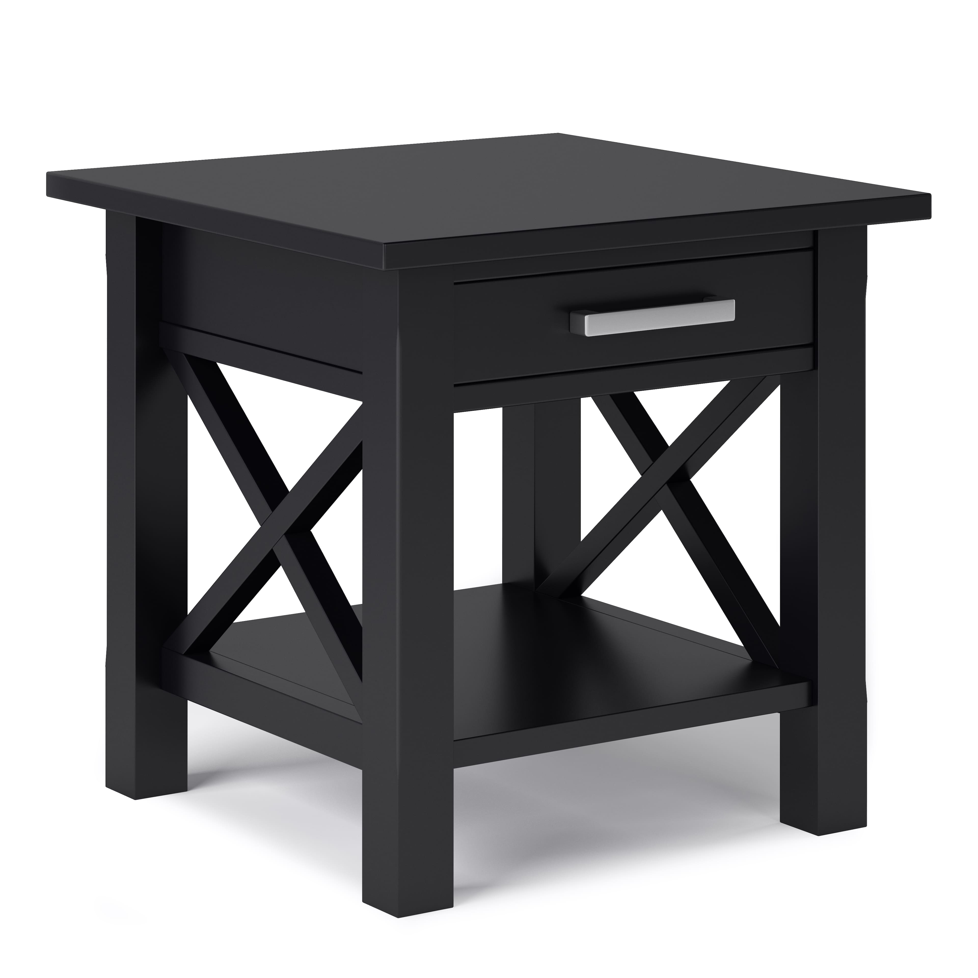 Front. Simpli Home - Kitchener End Table - Black.