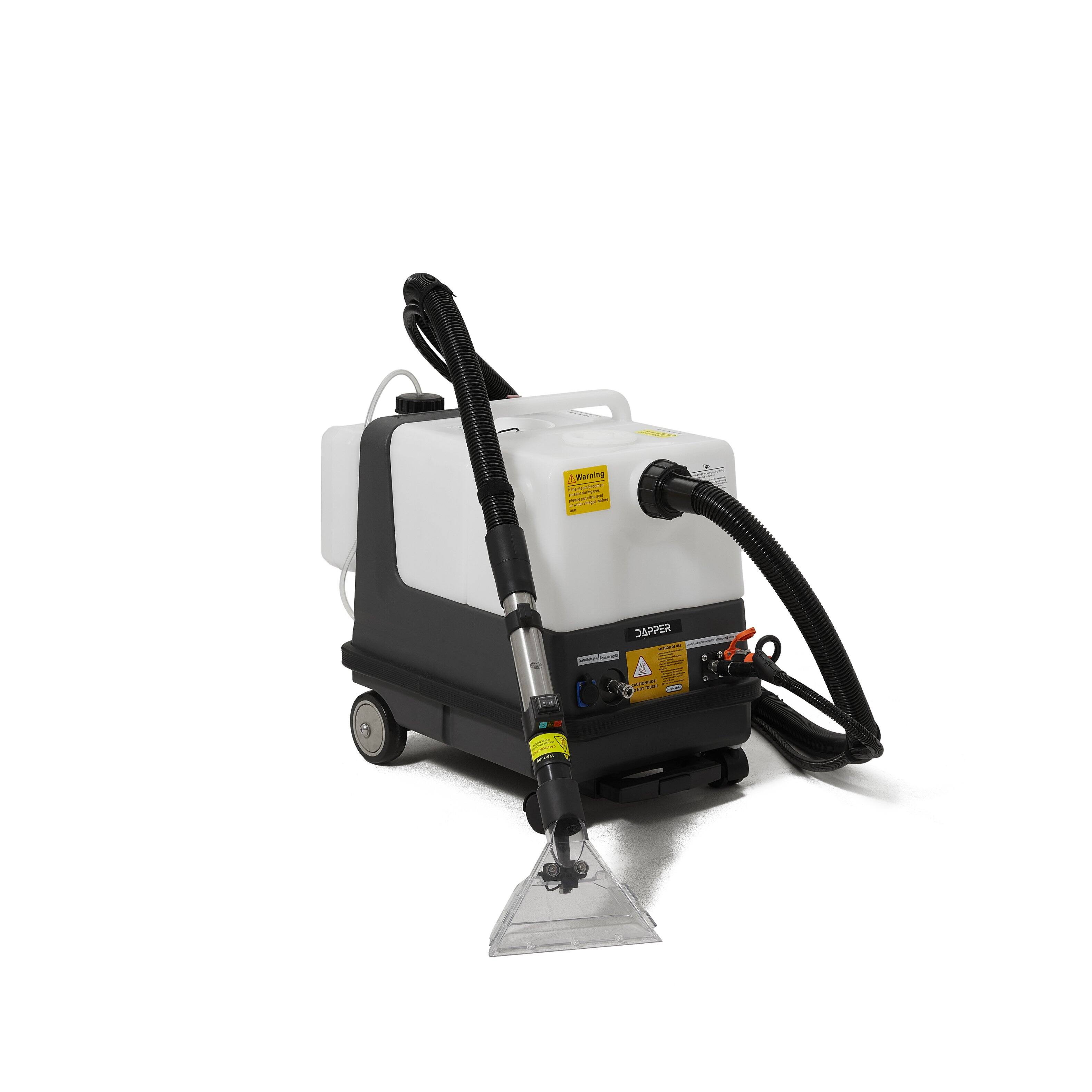 Left. Dapper Supply - Dapper Commercial Carpet Extractor Steam Spray Vacuum Mite Remover Dual Power Cord Deep Cleaning Machine - White.
