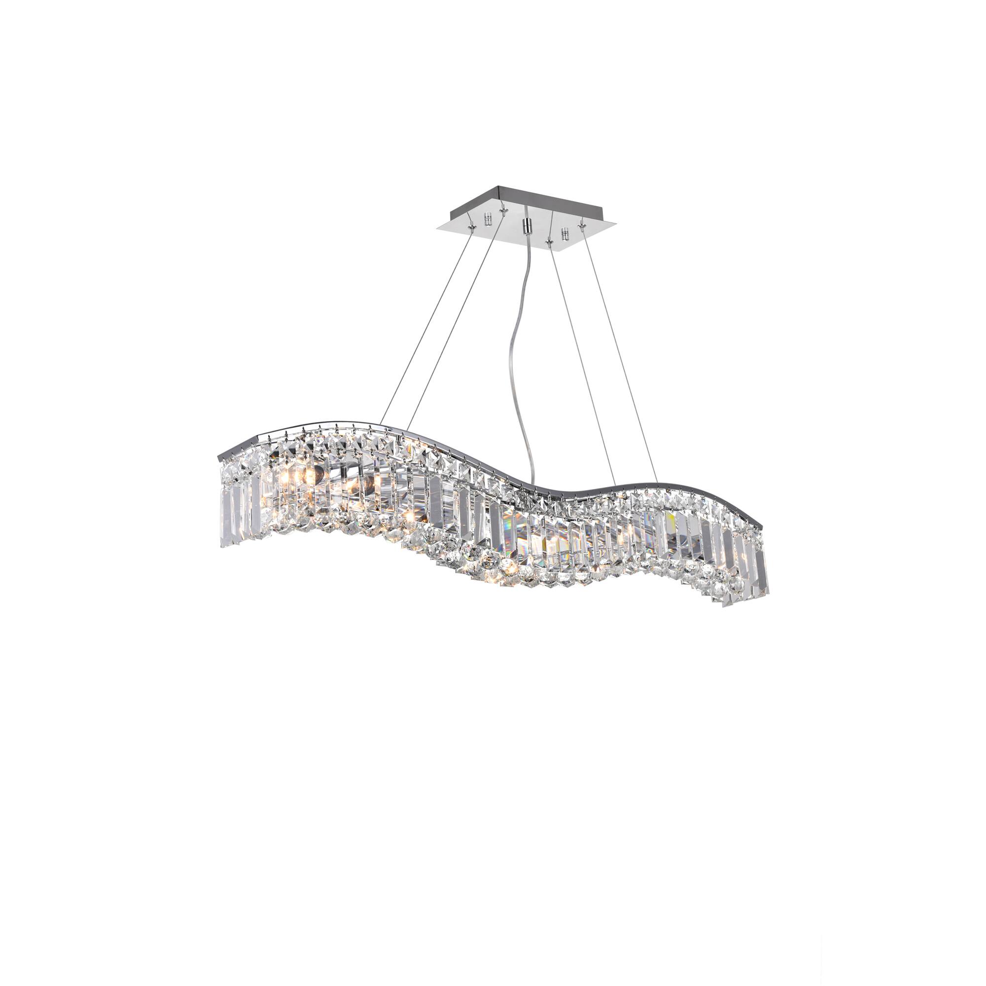 Angle. CWI Lighting - Glamorous 7 Light Down Chandelier With Chrome Finish - Chrome.