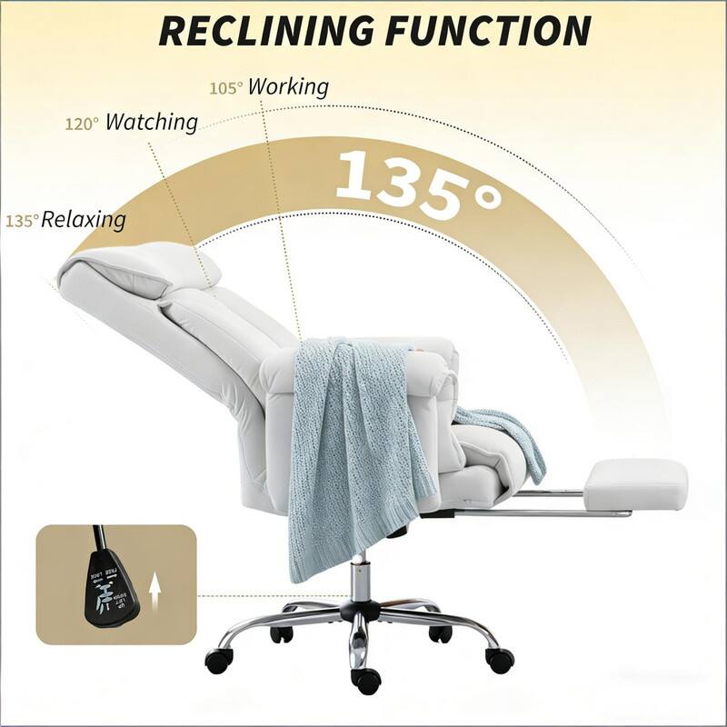 RECLINING FUNCTION

105° Working  
120° Watching  
135° Relaxing