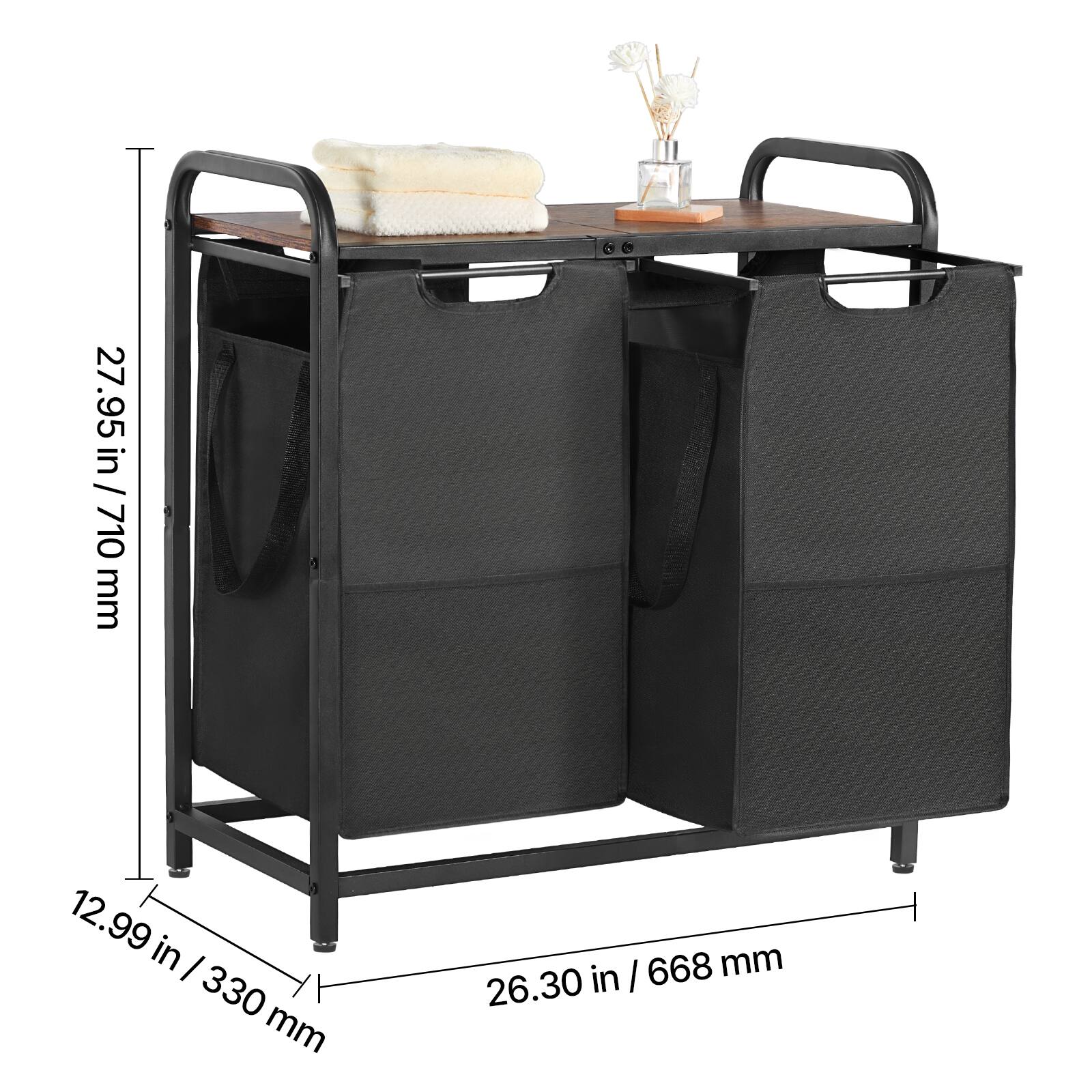 27.95 in / 710 mm  
12.99 in / 330 mm  
26.30 in / 668 mm