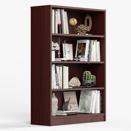 Boyel Living - Bookshelf for Bedroom 4 Shelf Office Bookcase 48 Inches Tall Modern Wood Bookshelf - Mahogany
