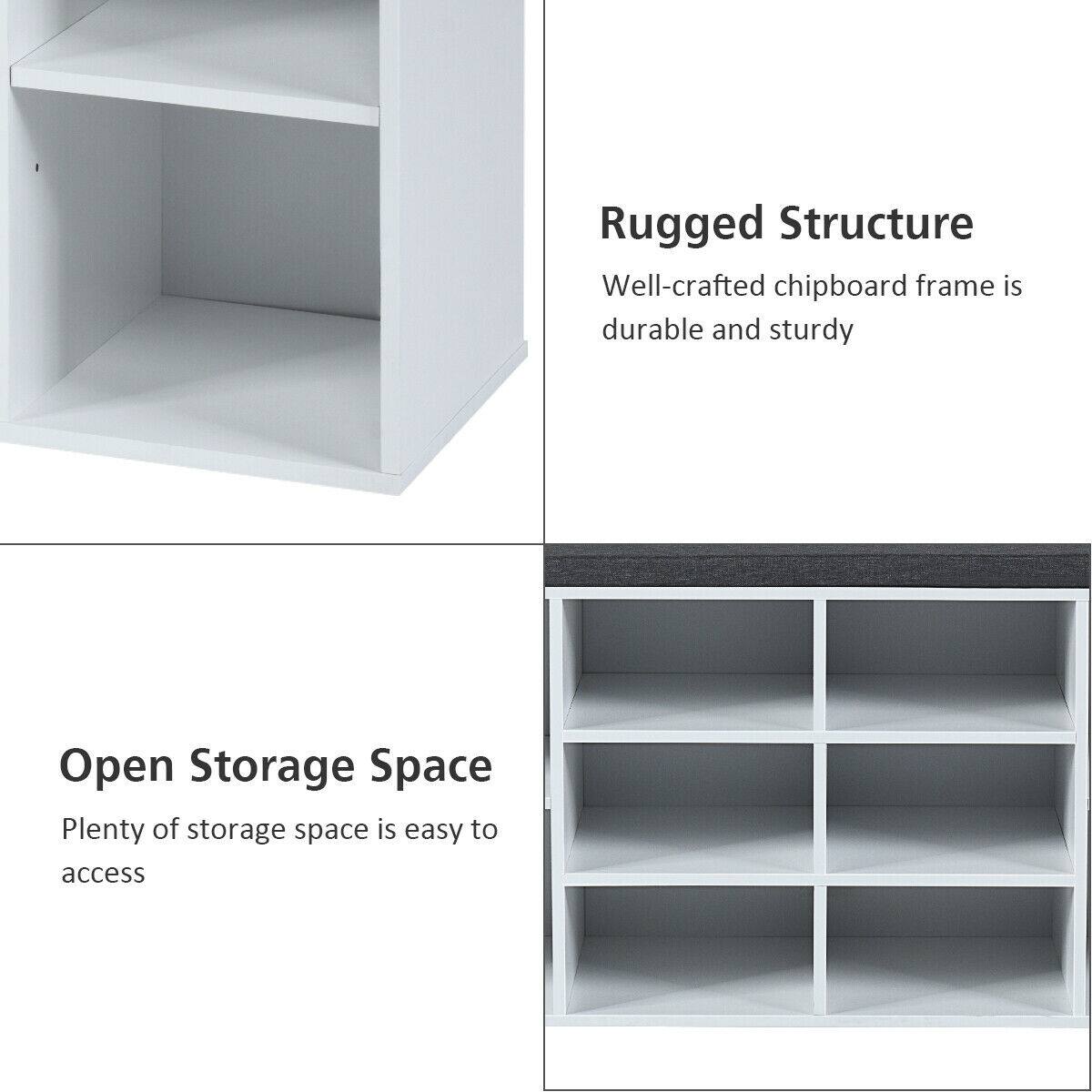 Rugged Structure  
Well-crafted chipboard frame is durable and sturdy  

Open Storage Space  
Plenty of storage space is easy to access