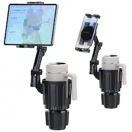 METALTON - Cup Holder Tablet Mount Ipad Car With Adjustable Arm For 3 Pro Air Mini Fire Galaxy S24 Z Fold 5 - Default
