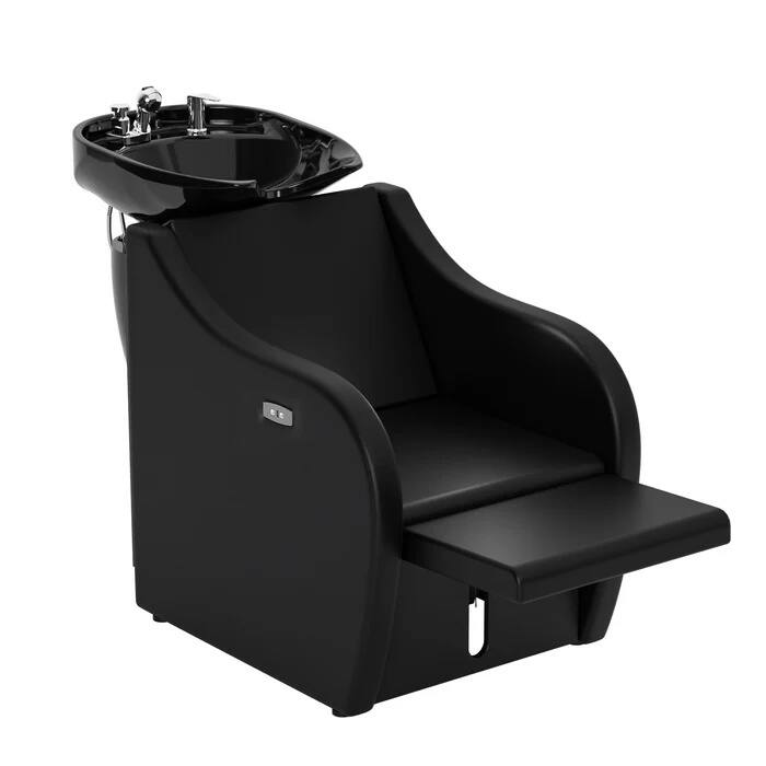 Front. Winado - Backwash Unit Shampoo Chair with Ceramic Sink, Adjustable Height & Electric Leg Rest for Barbershop  Salon Spa Beauty - Black.