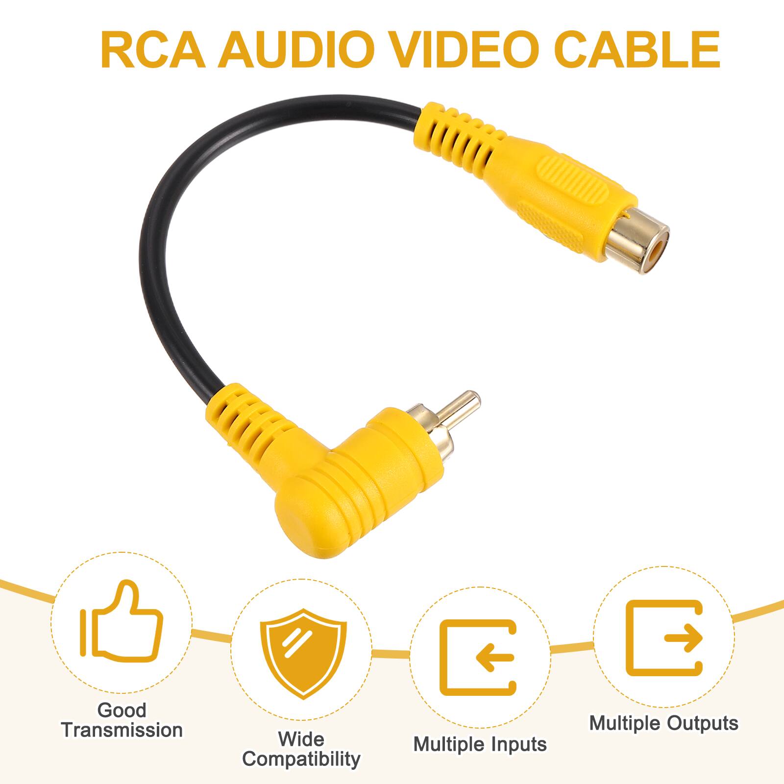 RCA AUDIO VIDEO CABLE

- Good Transmission
- Wide Compatibility
- Multiple Inputs
- Multiple Outputs