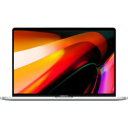 Front. Apple - MacBook Pro 16" Certified Refurbished - Intel Core i9 - 16GB Memory - AMD Radeon Pro 5500M - 1TB SSD (2019) - Silver.