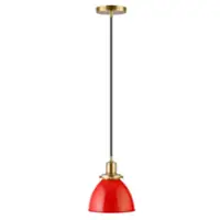 Camden&Wells - Madison Pendant Light - Poppy Red/Brass - Front_Zoom