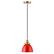 Front. Camden&Wells - Madison Pendant Light - Poppy Red/Brass.