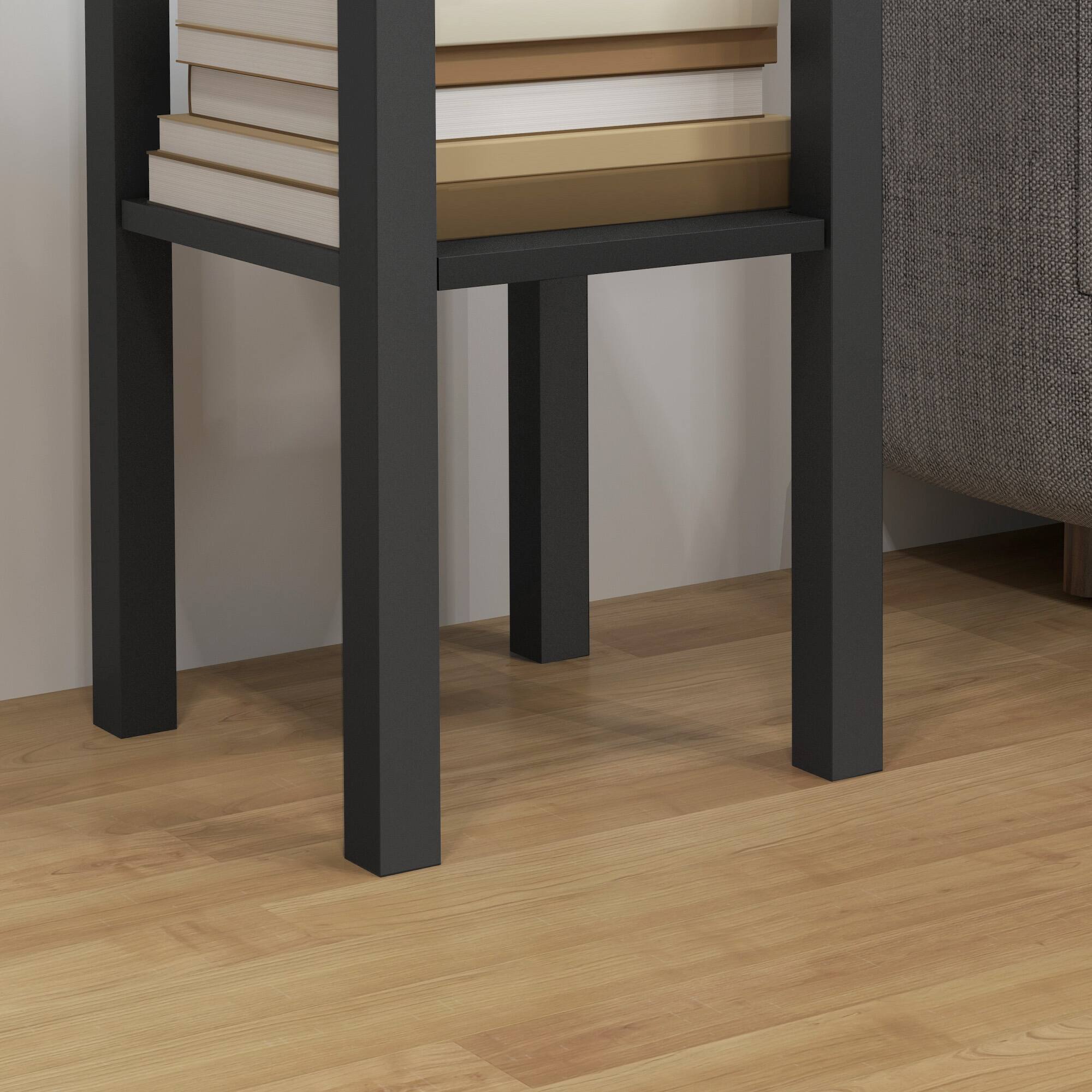 Alt View 9. Homcom - 2-Tier Side Table with Drawer, Narrow End Table with Bottom Shelf, for Living Room, Set of 2 - Black.