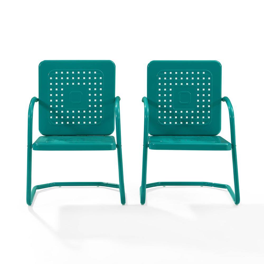 Alt View 2. Crosley Furniture - Bates 2Pc Retro Outdoor Chair Set - 2 Armchairs - Turquoise Gloss.
