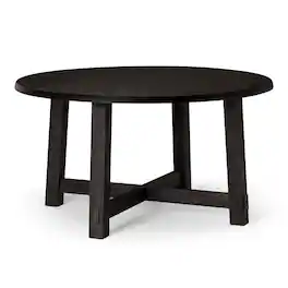 Maven Lane - Sasha Round Wooden Dining Table Finish - Weathered Black