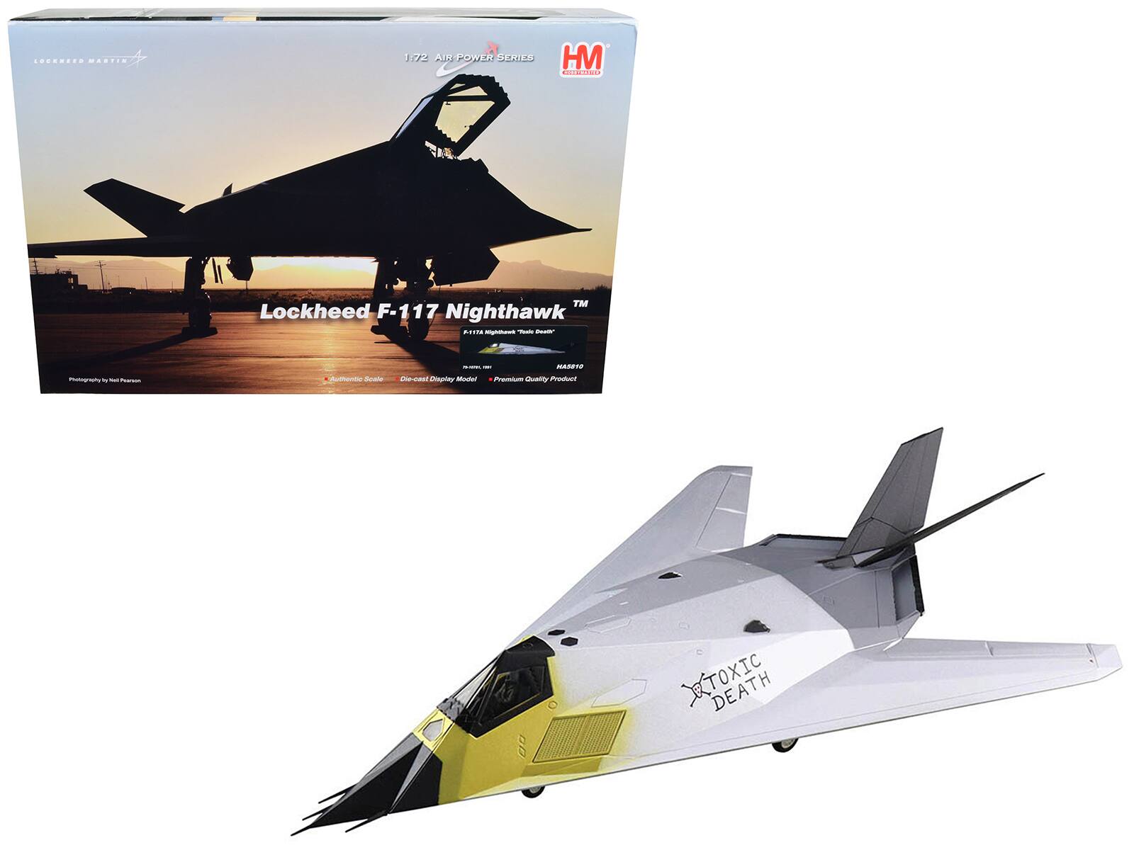 "Lockheed F-117A Nighthawk Stealth Aircraft ""Toxic Death"" (1991) ""Air Power Series"" 1/72 Diecast Model by Hobby Master" price history on PriceWatchPro
