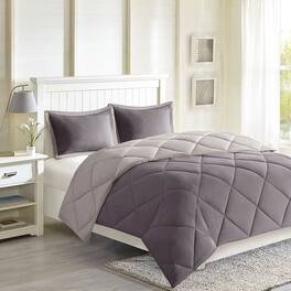 Aukfa - Twin/Twin XL Diamond Quilting Reversible Down Alternative Comforter Set - Gray