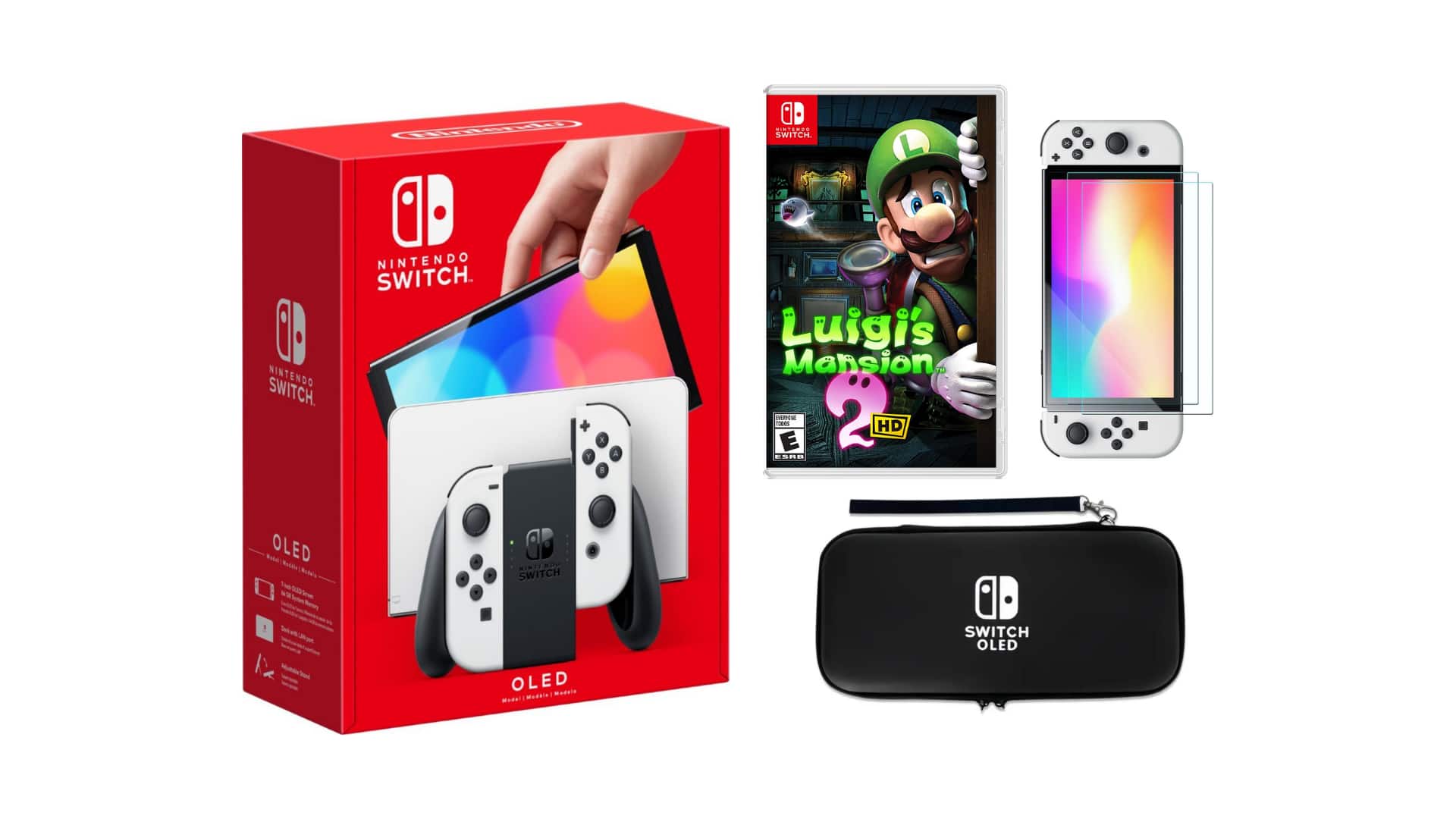 Switch OLED Luigi's Mansion 2 Bundle with Accessories - Nintendo Switch