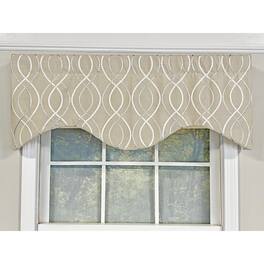 RLF Home - Fast Driver Cornice 3" Rod Pocket Window Valance 50" x 17" - Pearl