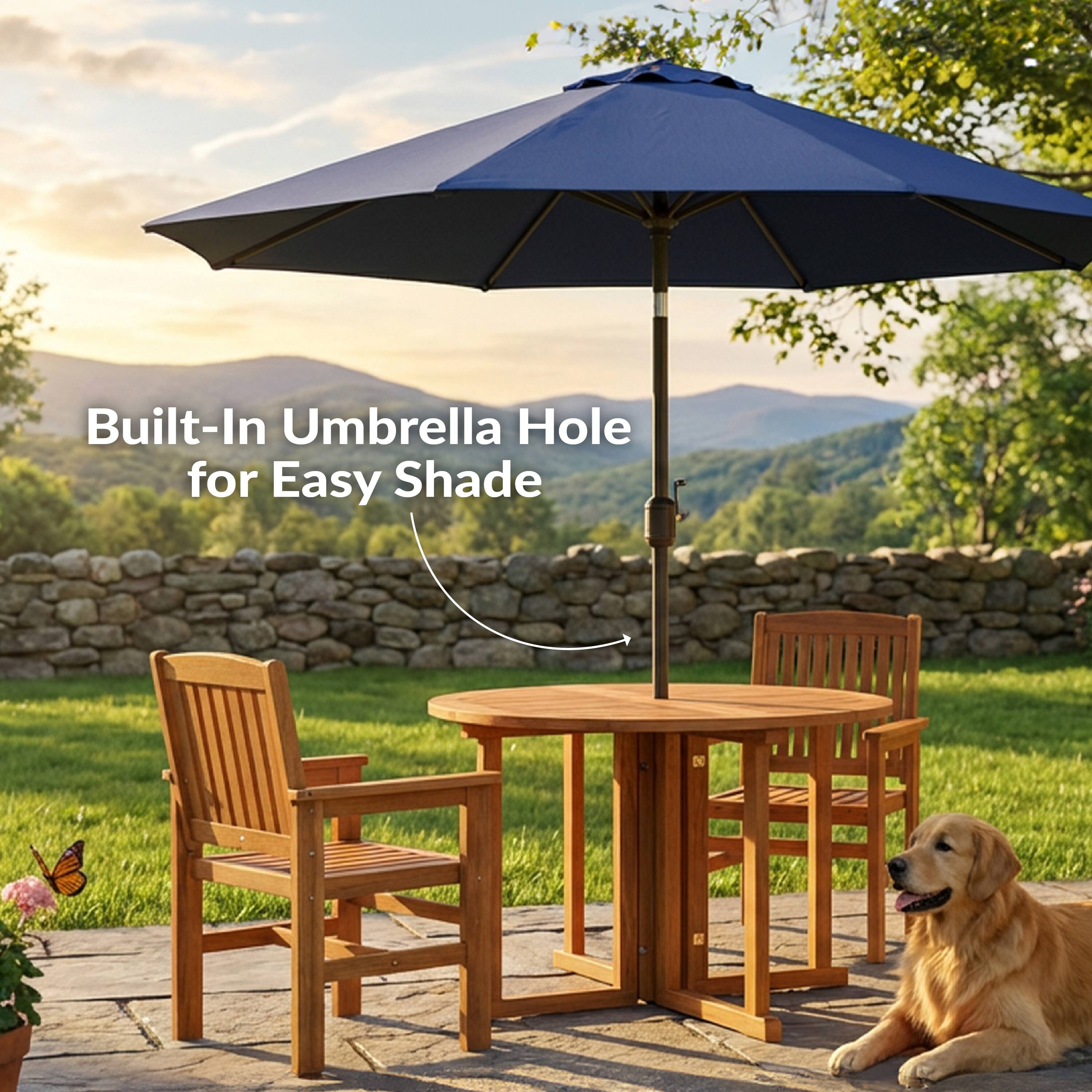 Built-In Umbrella Hole for Easy Shade