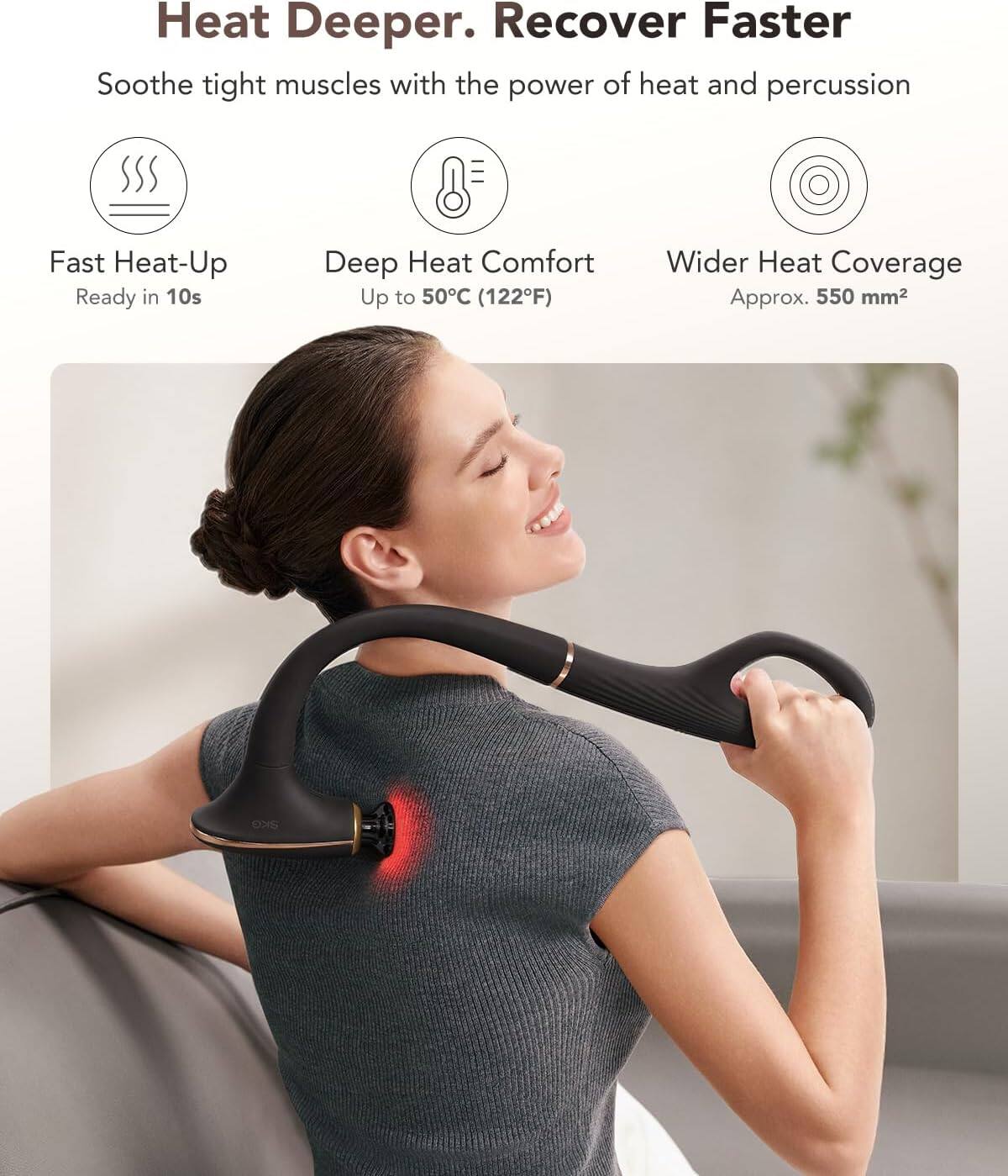 SKG DS300 Heated Massage Gun with Convertible Long Handle Black - Best Buy
