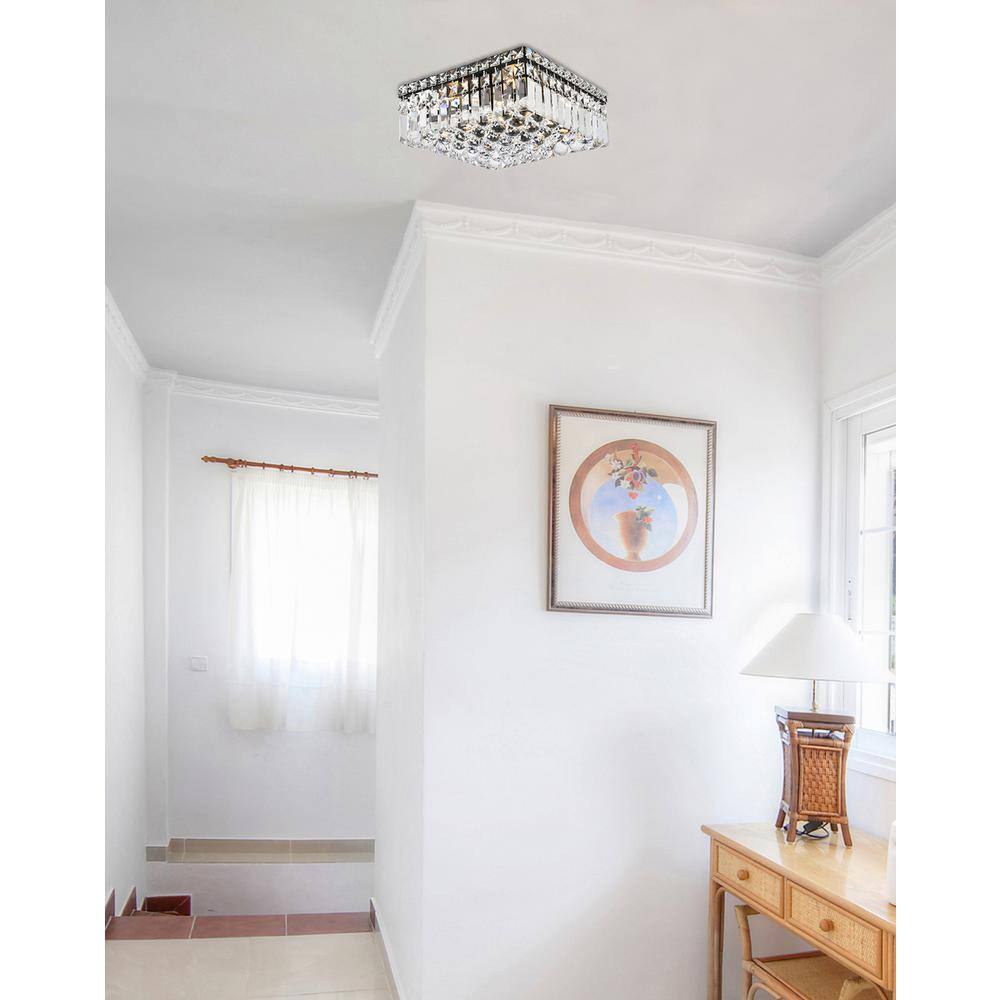 Left. Elegant Lighting - Maxime 12 inch black flush mount - Black And Clear.
