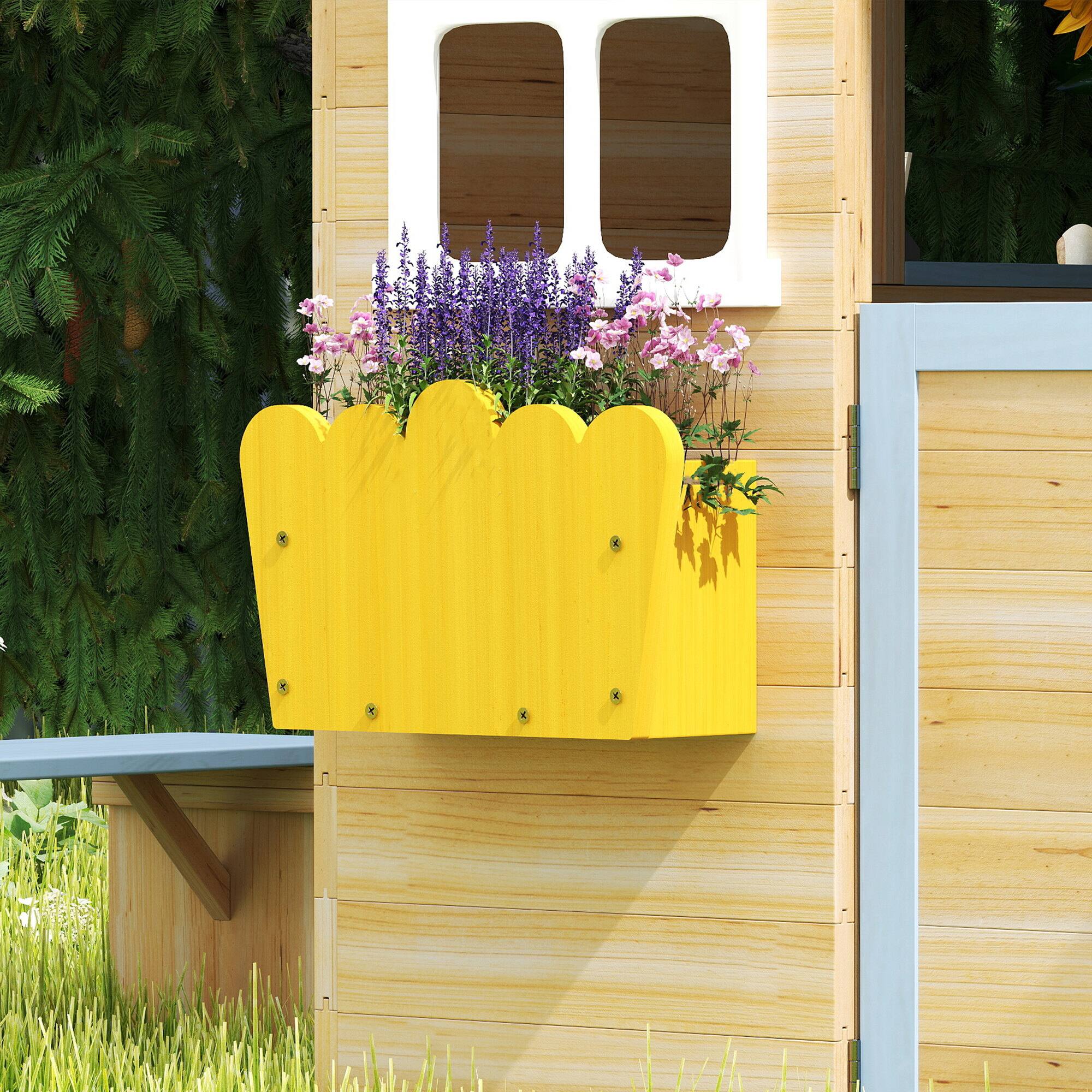 Alt View 5. Outsunny - Wooden Playhouse for Kids Outdoor Garden Pretend Play Games, Adventures Cottage, with Working Door, Windows, Bench.