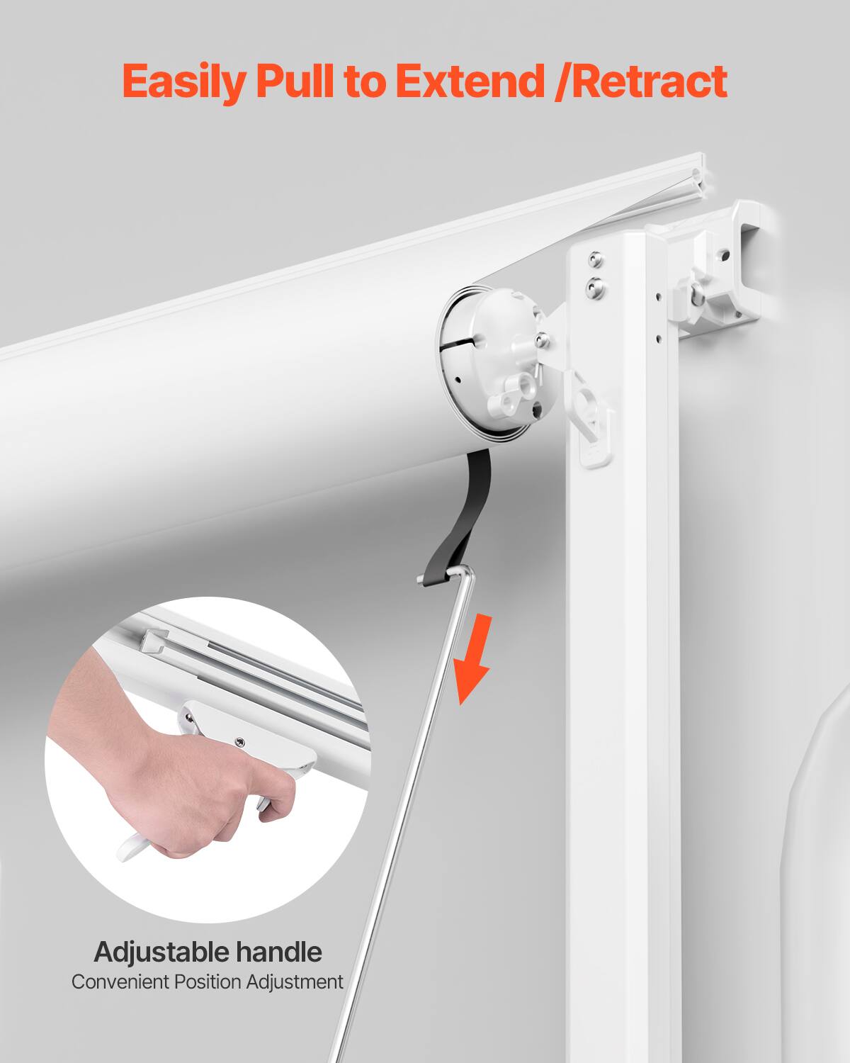 Easily Pull to Extend / Retract

Adjustable handle  
Convenient Position Adjustment